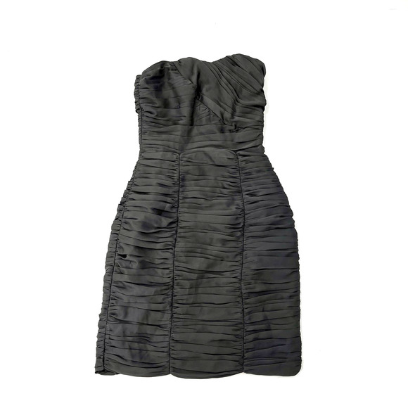 BRAND NEW H&M Gray Strapless Ruched Pleated Fitted Cocktail Dress Sweetheart - Picture 1 of 15
